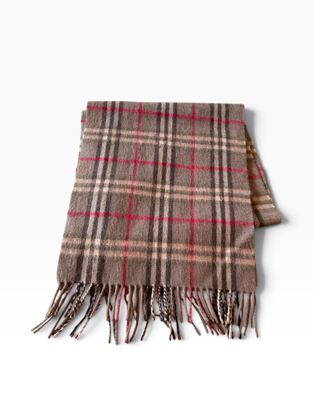 Vintage Burberrys 100% Cashmere Nova Check Scarf Made in England